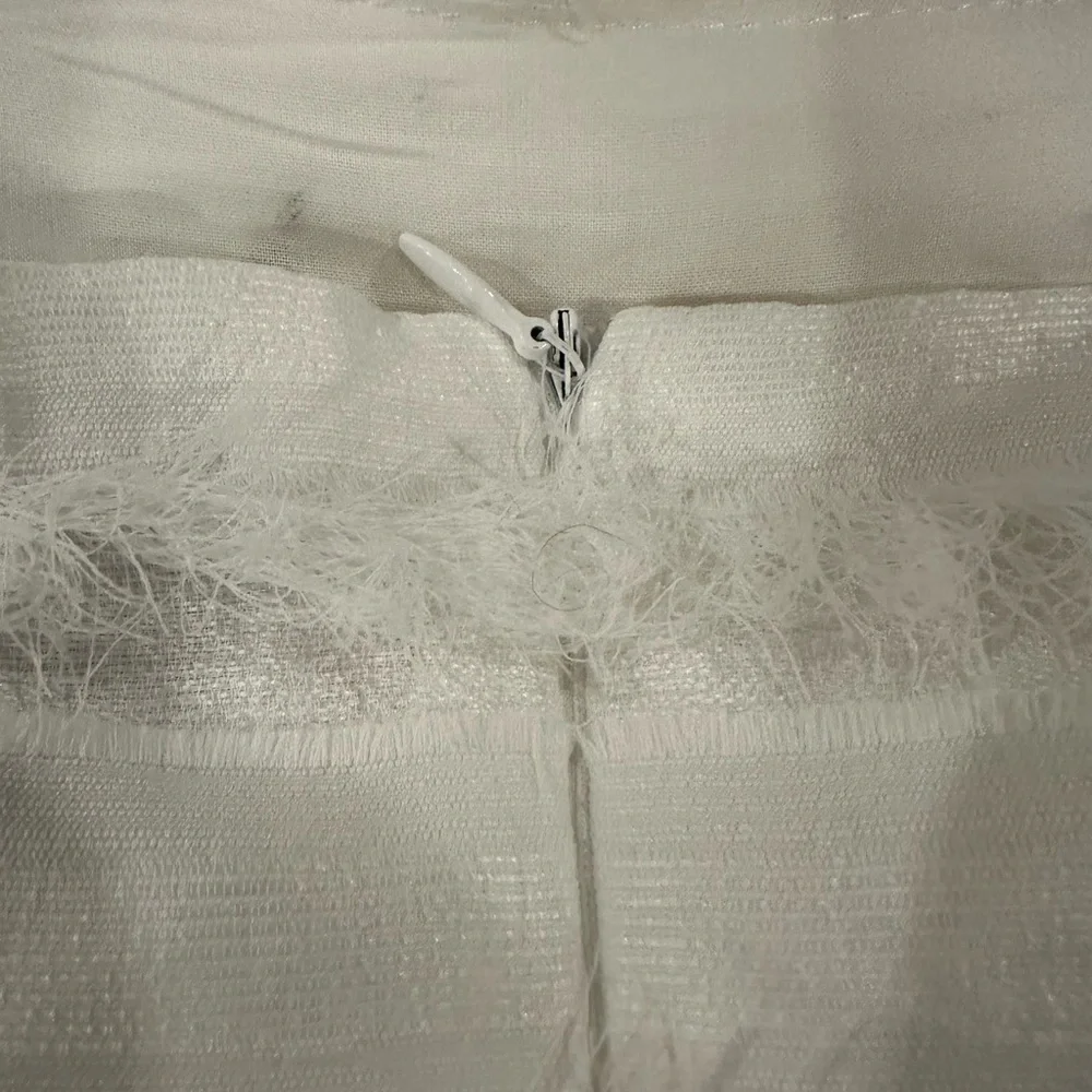 Princess Polly Molina White Mini Dress Size 4 straps eyelash ruffle fringe NWT - Picture 10 of 12